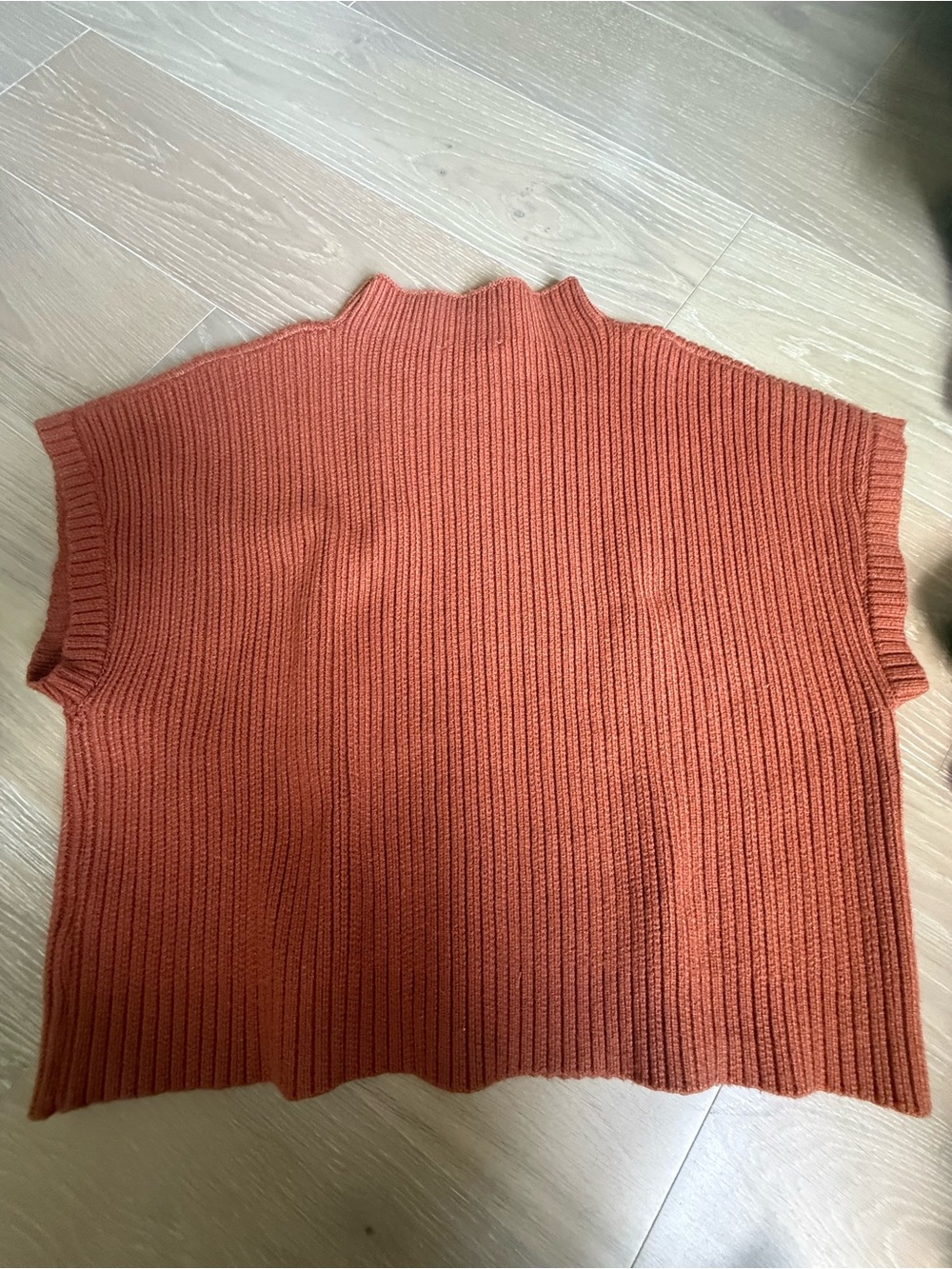 entro Rust-Orange Ribbed Mock-Neck Sweater with Pocket - Picture 2 of 3